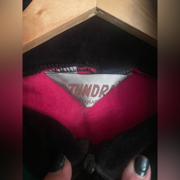 Vintage 1980s Tundra Canada Velour 1/4 Zip M Retro Ski Color Block - Picture 5 of 5